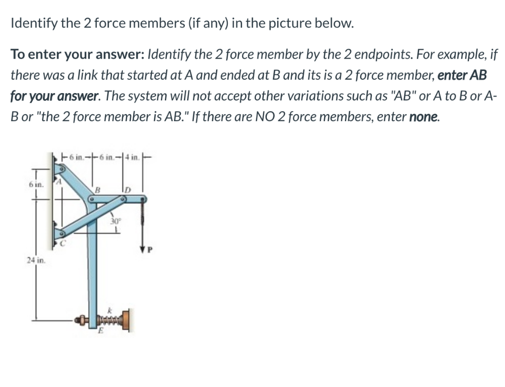 Solved Identify the 2 force members (if any) in the picture | Chegg.com