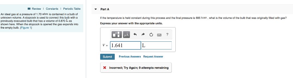 Solved Constants Periodic Table Review Part A An ideal gas | Chegg.com