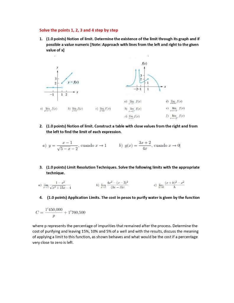 Solved 1. (1.0 points) Notion of limit. Determine the | Chegg.com