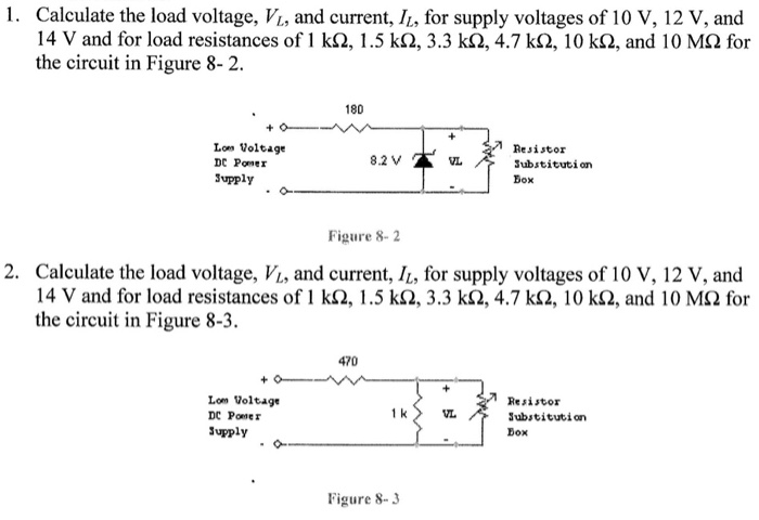 Solved Calculate the load voltage, Vi, and current, I, for | Chegg.com