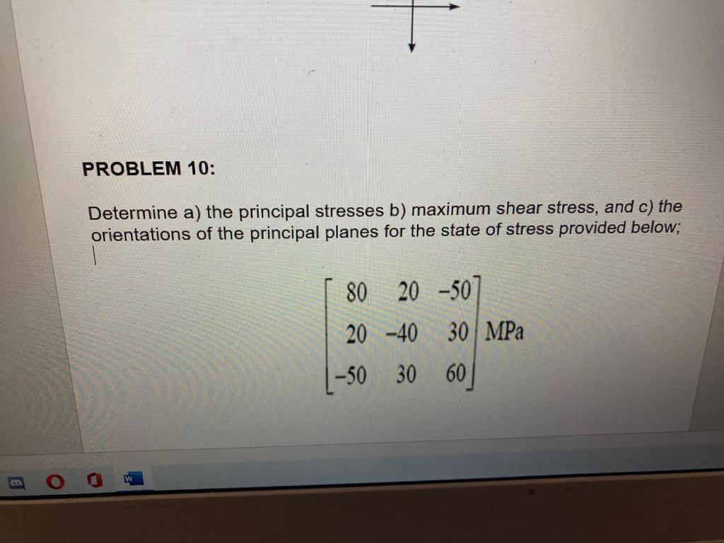 Solved PROBLEM 10: Determine A) The Principal Stresses B) | Chegg.com