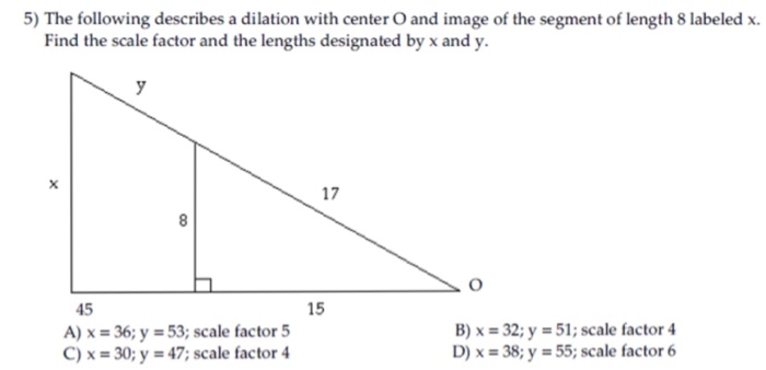 Solved 5) The following describes a dilation with center O | Chegg.com