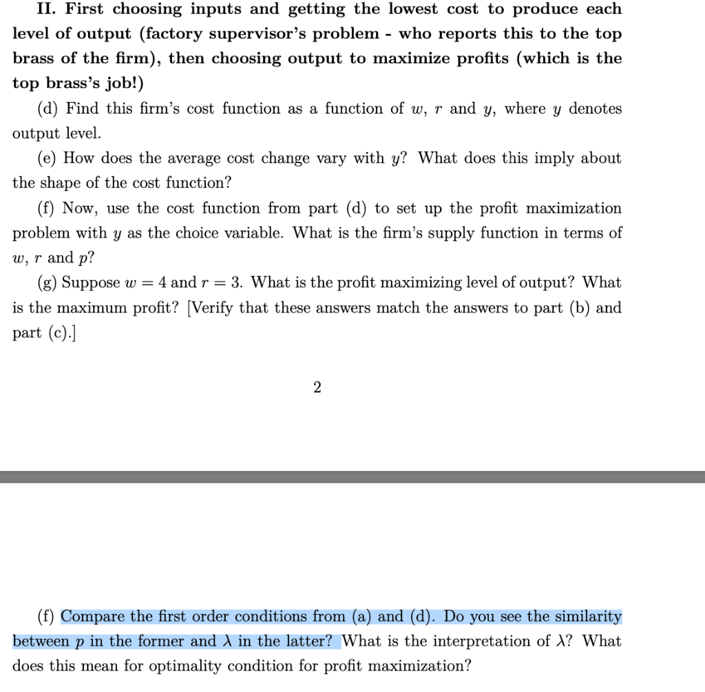 Solved Suppose a firm's production function is given by | Chegg.com