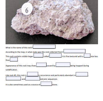 Solved 6 What is the name of this rock? According to the | Chegg.com