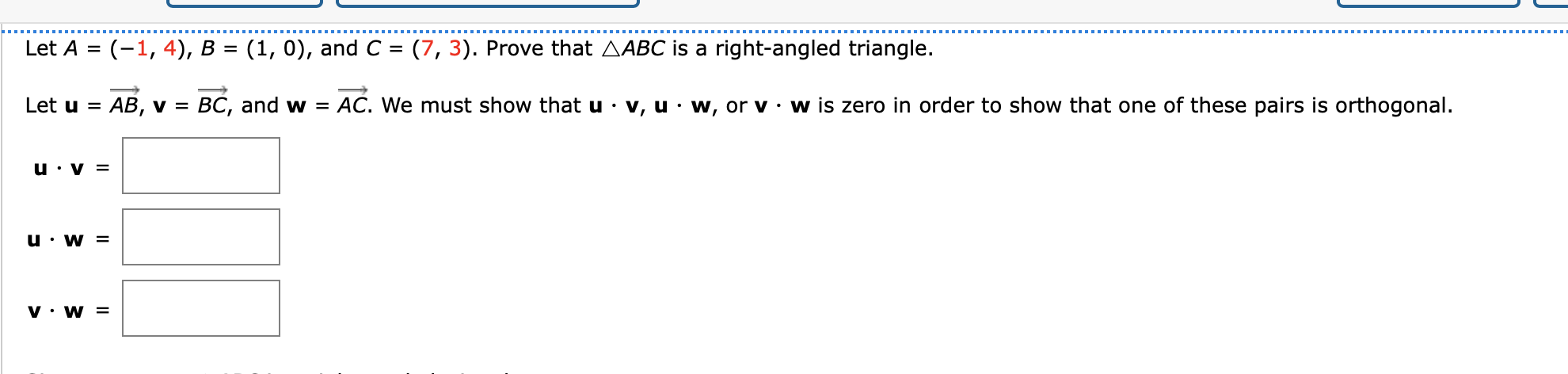 Solved Let A = (-1, 4), B = (1, 0), And C = (7,3). Prove | Chegg.com