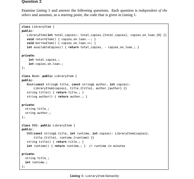 Solved Examine Listing 1 and answer the following questions. | Chegg.com