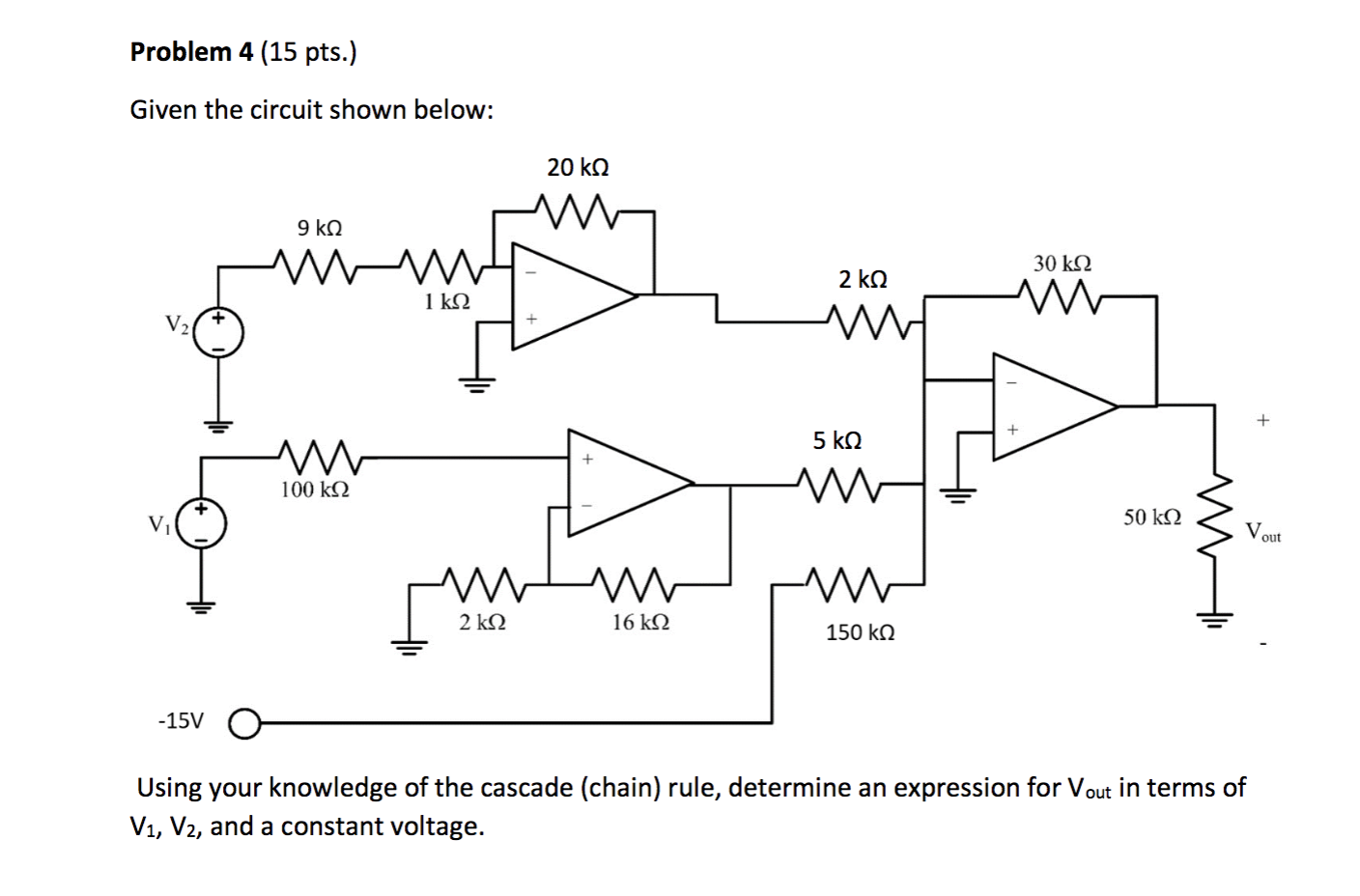 Solved Problem 4 (15 pts.) Given the circuit shown below: 20 | Chegg.com