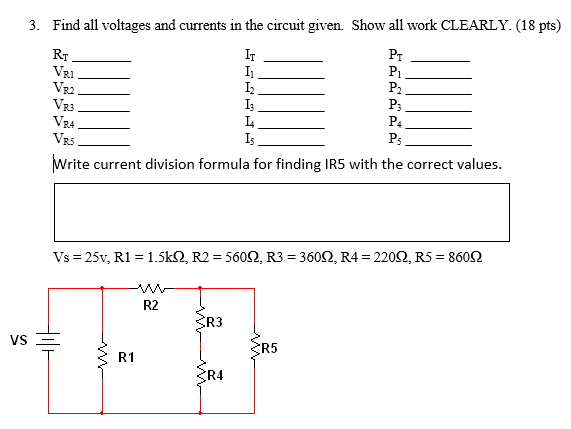 Solved 3. Find all voltages and currents in the circuit | Chegg.com