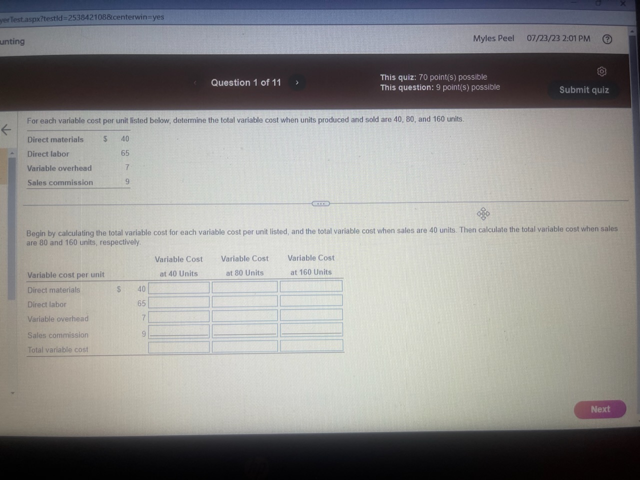 Solved Begin By Calculating The Total Variable Cost For Each | Chegg.com