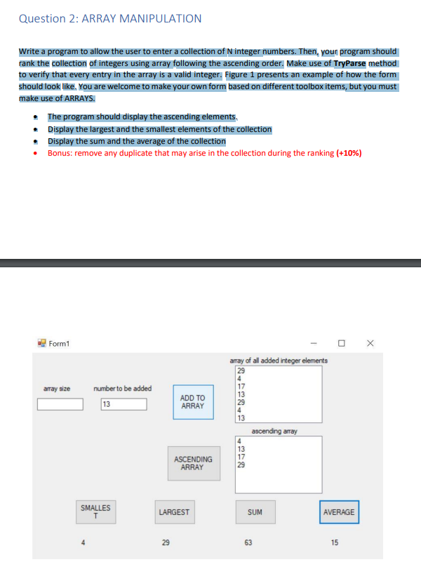 Solved C# Visual Studio Write a program to allow the user to | Chegg.com
