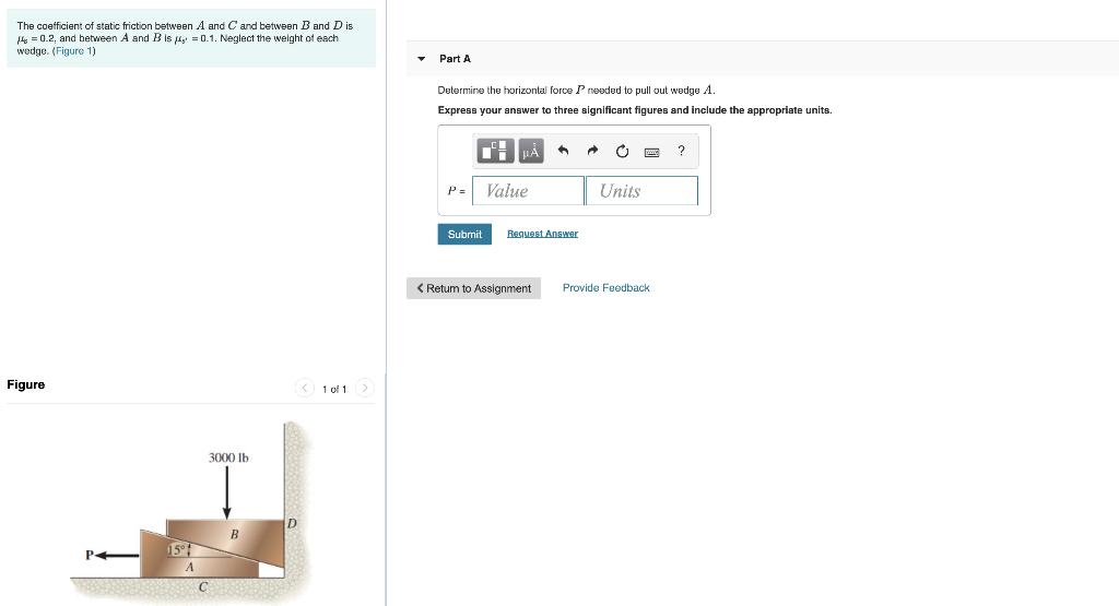 Solved The coefficient of static friction between A and C | Chegg.com
