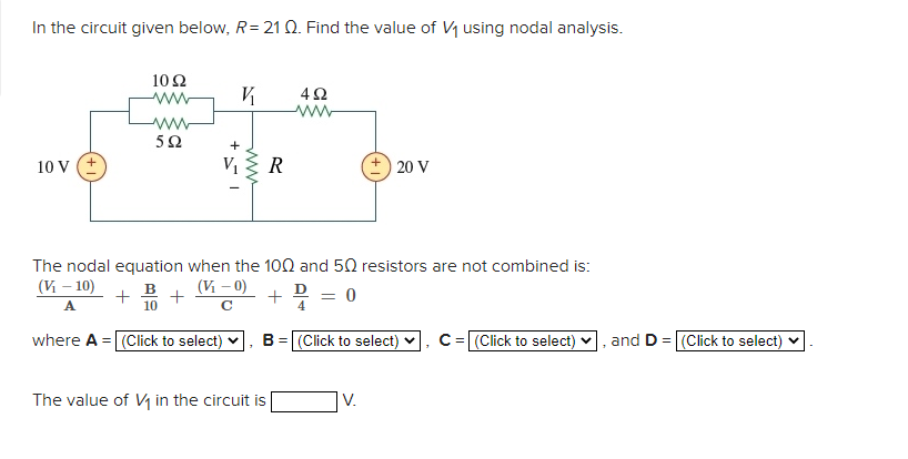 Solved In the circuit given below, R= 21 12. Find the value | Chegg.com