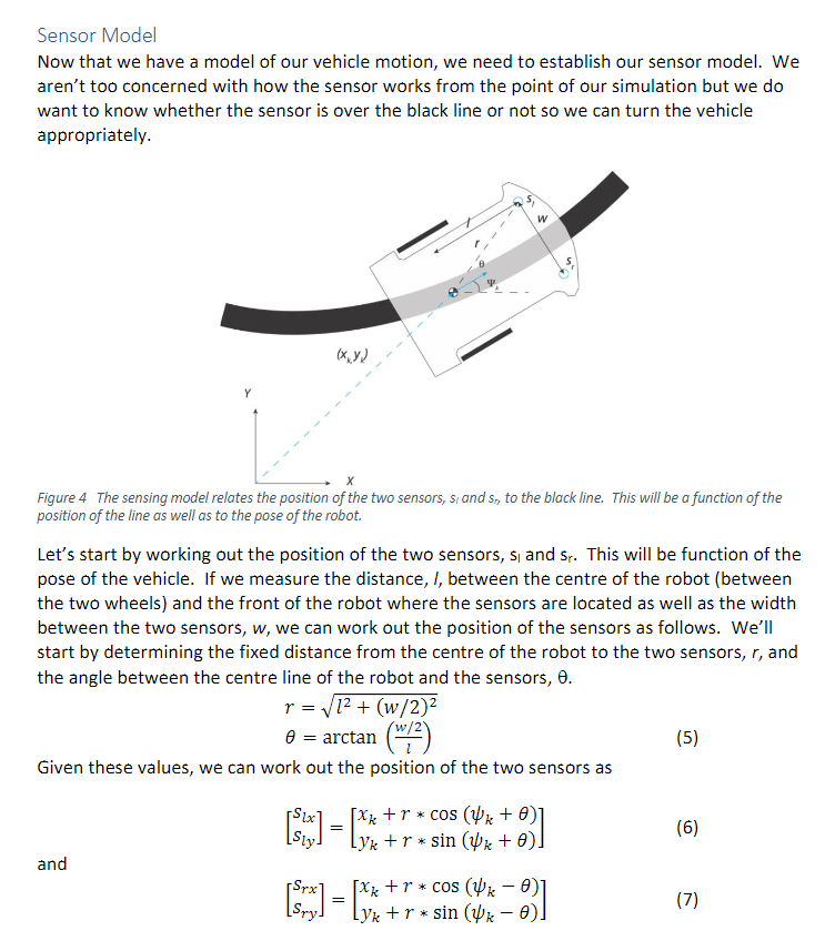 Solved Sensor Model Now that we have a model of our vehicle | Chegg.com