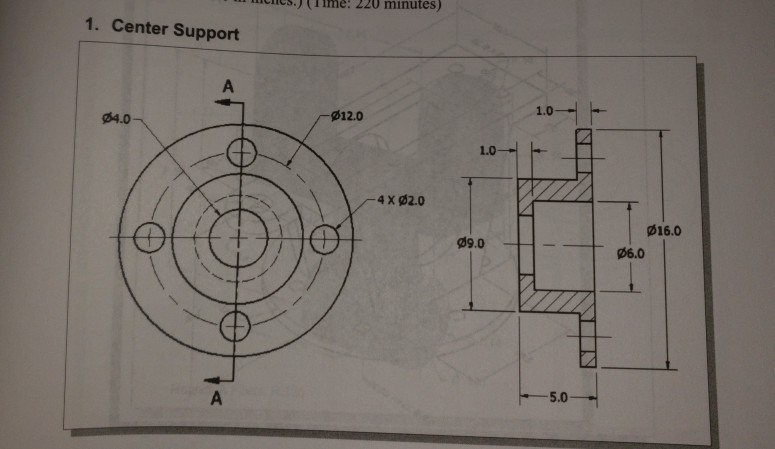 Using autocad, create fully dimensioned multiview | Chegg.com