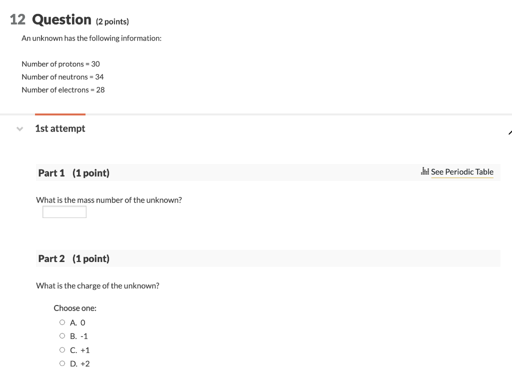 Solved 12 Question (2 points) An unknown has the following | Chegg.com