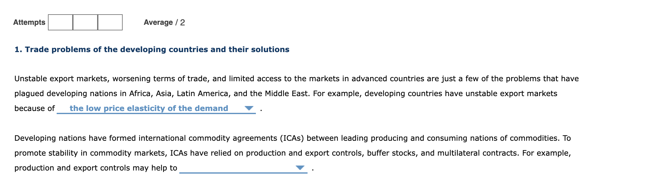 Solved Attempts Average/2 1. Trade problems of the | Chegg.com