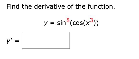 Solved Find the derivative of the function. \\[ y=\\sin | Chegg.com