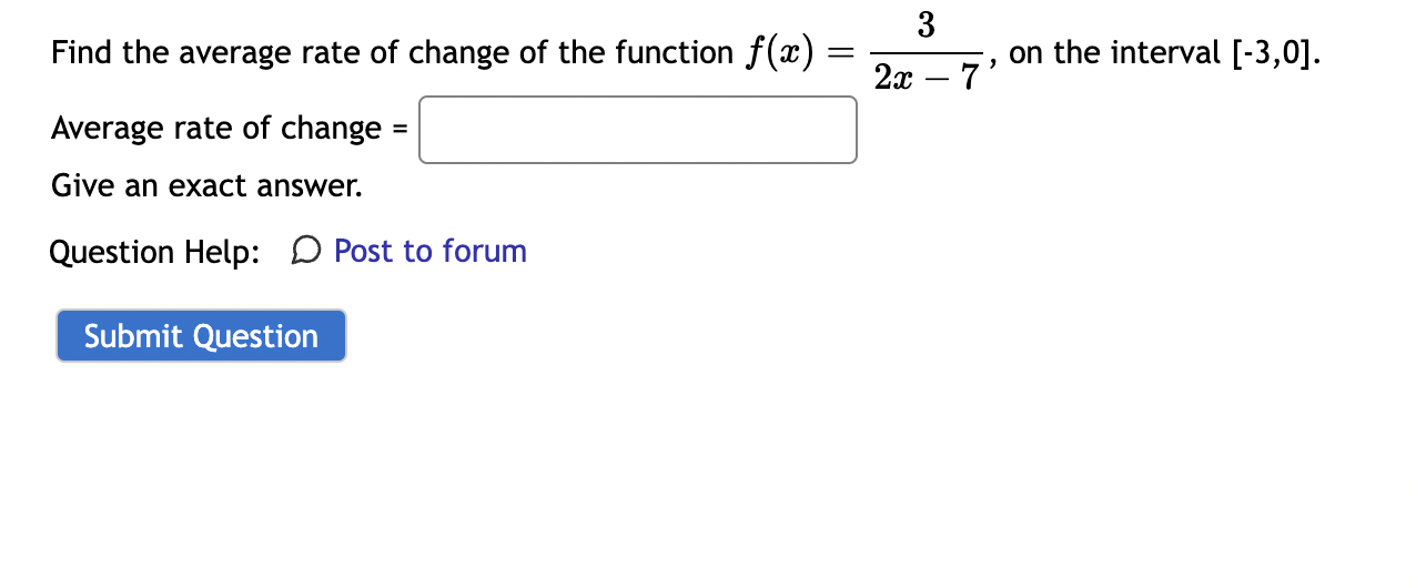 find the average rate of change on the interval 0 3