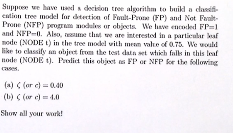 Suppose we have used a decision tree algorithm to | Chegg.com