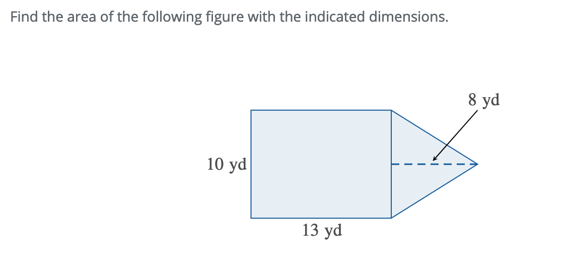 Solved Find the area of the following figure with the | Chegg.com