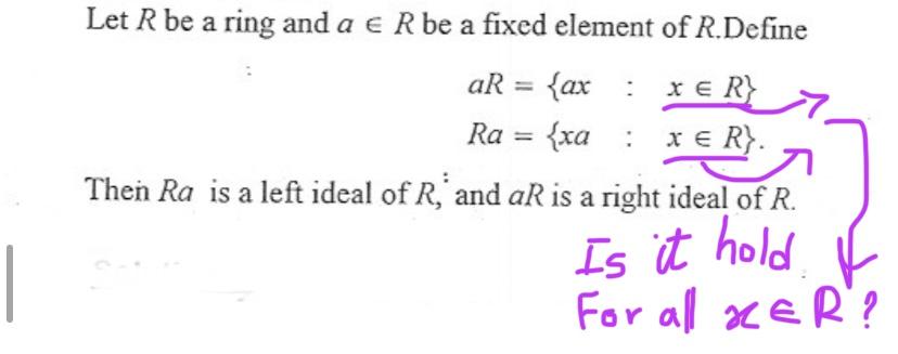 Solved Let R Be A Ring And A € R Be A Fixed Element Of | Chegg.com