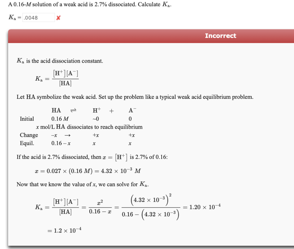 solved-a-0-16-m-solution-of-a-weak-acid-is-2-7-chegg