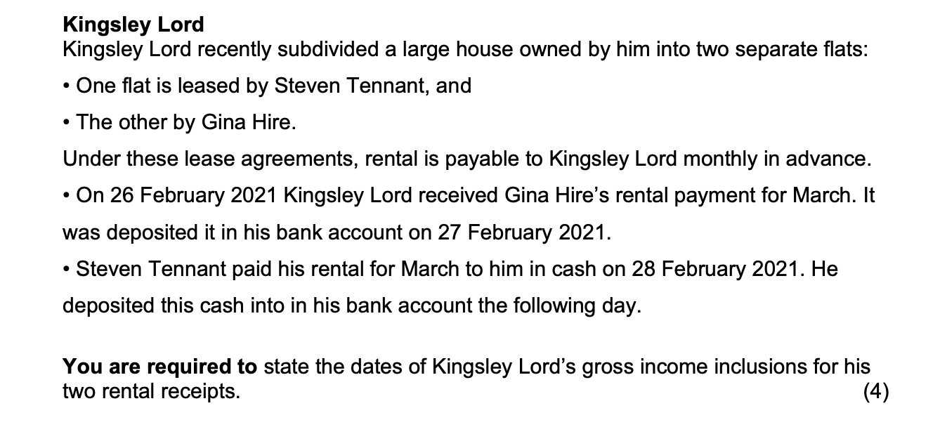 Solved Kingsley Lord Kingsley Lord recently subdivided a