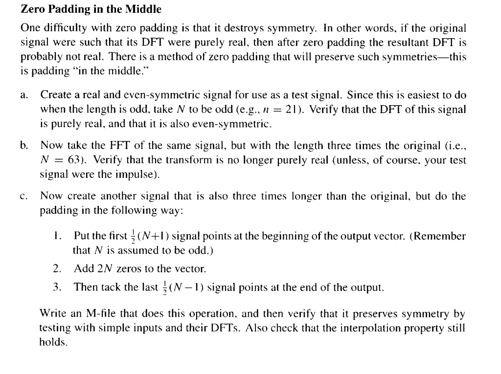 Zero Padding in the Middle One difficulty with zero | Chegg.com