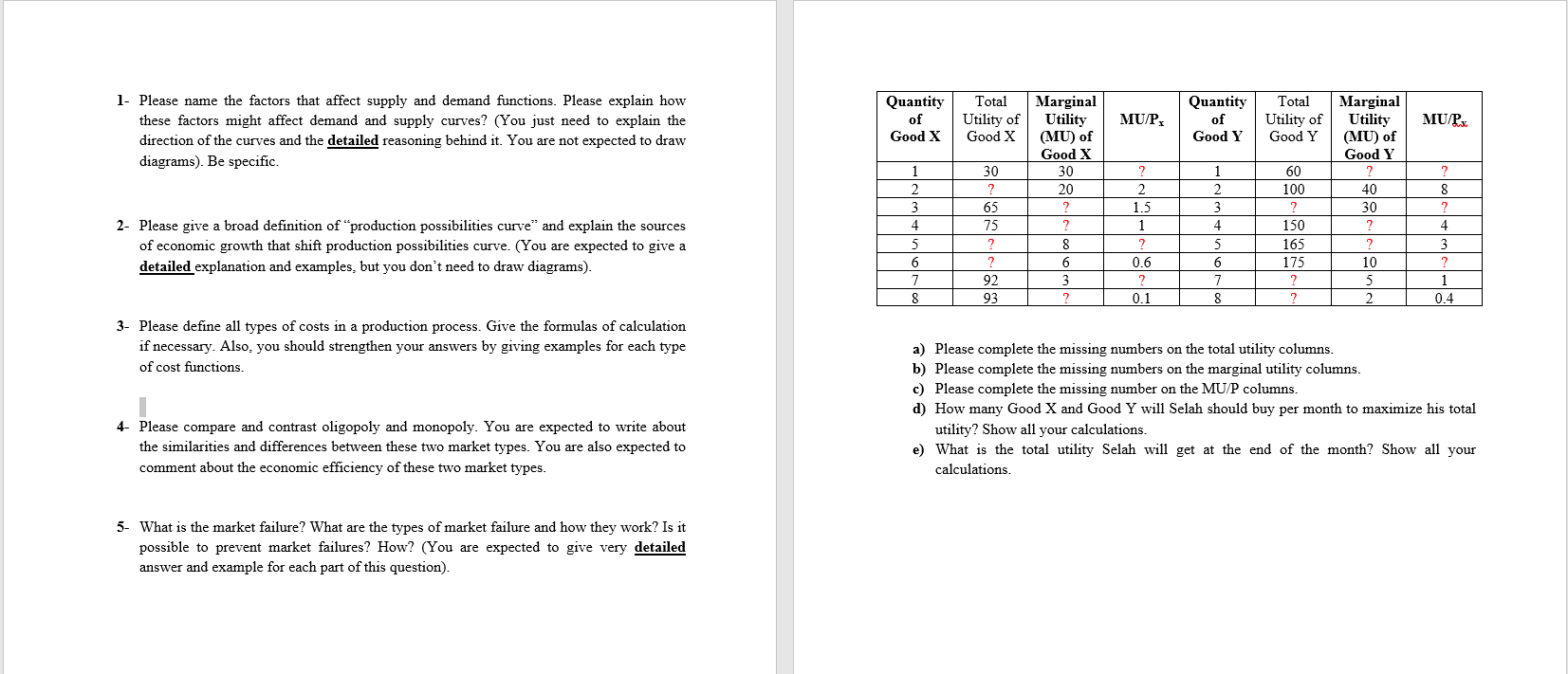 Solved 1 Please Name The Factors That Affect Supply And Chegg Com