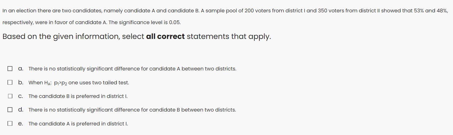 Solved In An Election There Are Two Candidates, Namely | Chegg.com