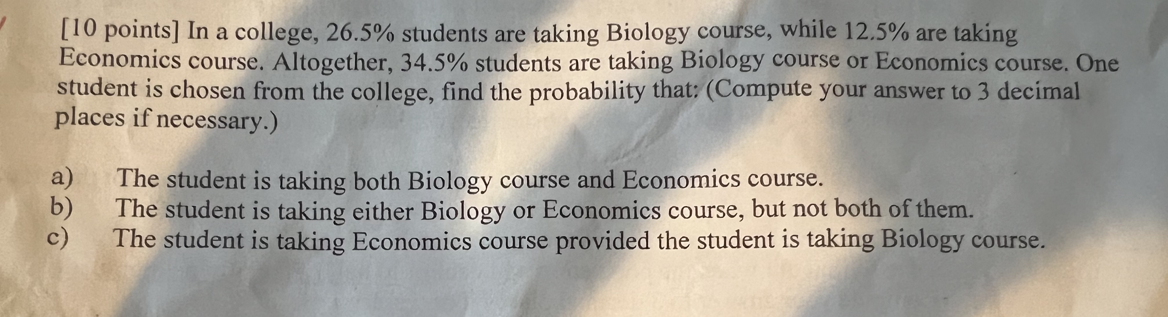 Solved I just need the answer for b) and can you explain why | Chegg.com