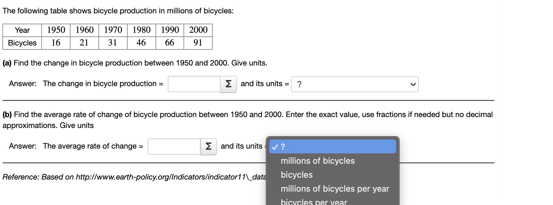 Solved The following table shows bicycle production in | Chegg.com