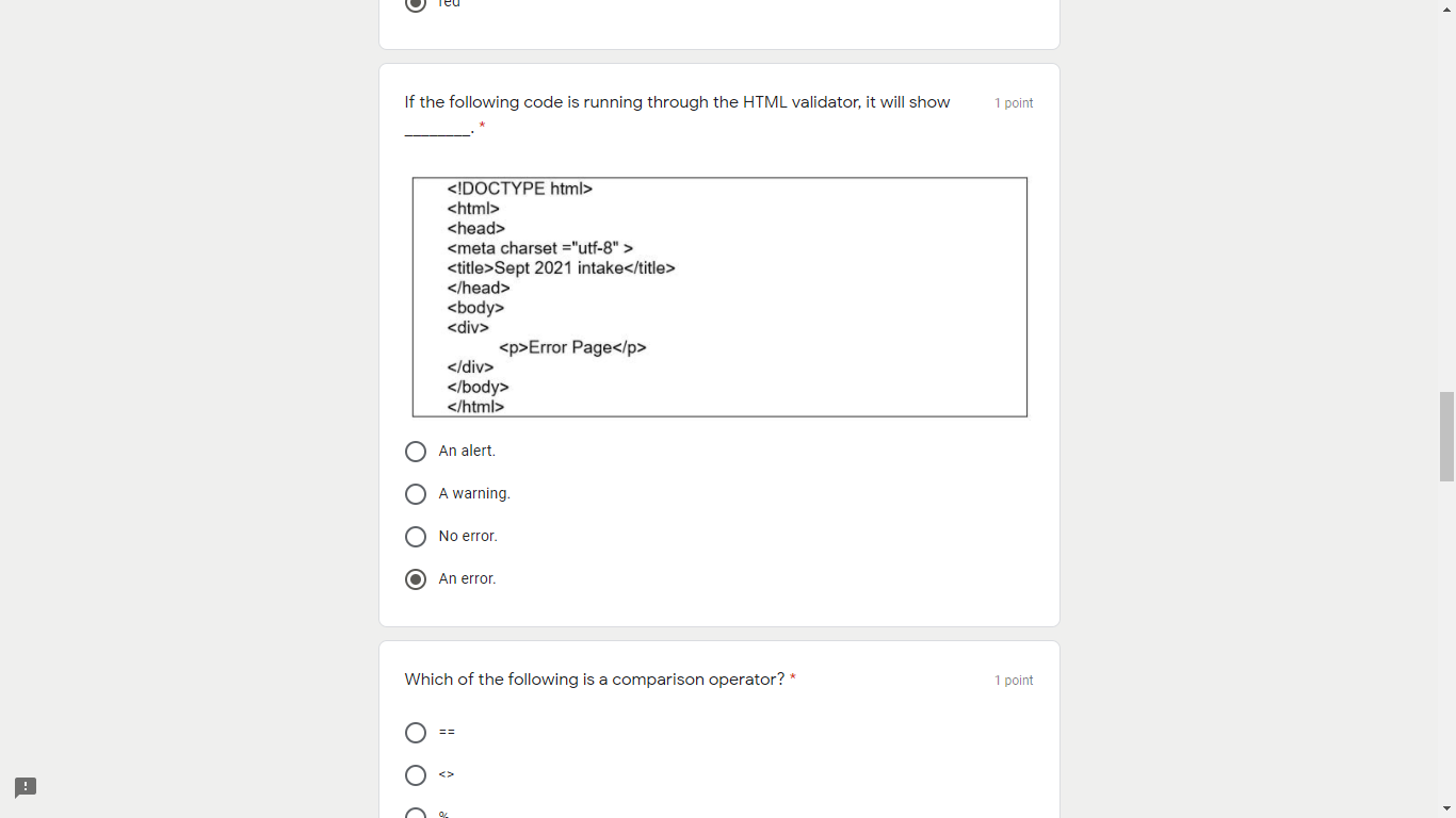 Solved If the following code is running through the HTML | Chegg.com