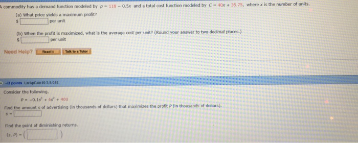 Solved Consider the following. Use the cost function to find | Chegg.com