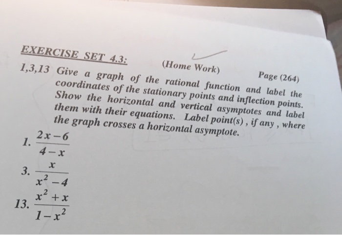 Solved EXERCISE SET 4.3: (Home Work) 1,3,13 Give a graph of | Chegg.com