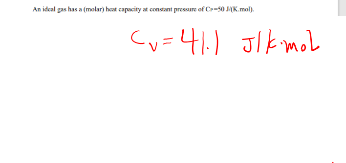 Solved An ideal gas has a (molar) heat capacity at constant | Chegg.com