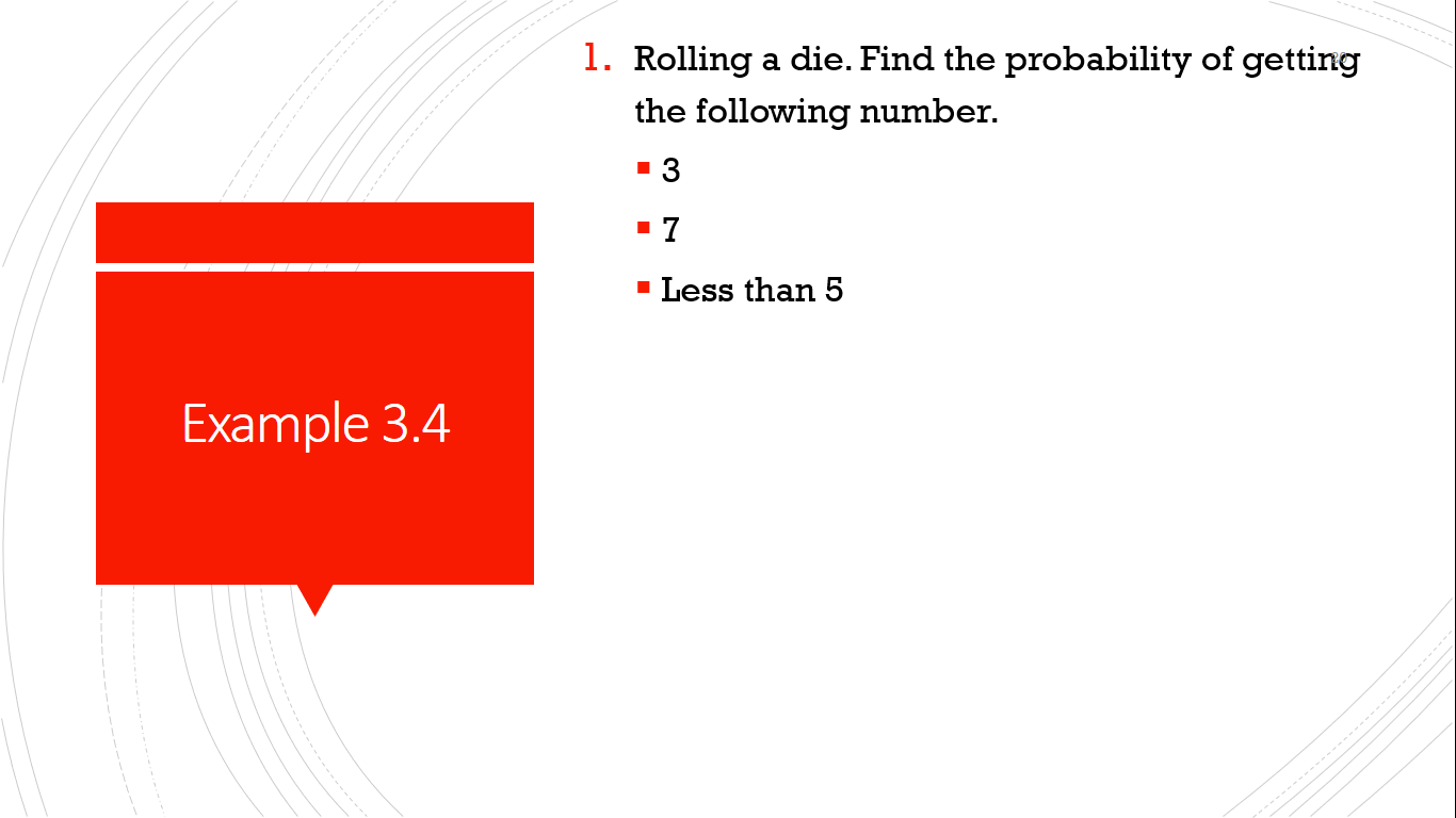 Solved 1. Rolling a die. Find the probability of getting the | Chegg.com