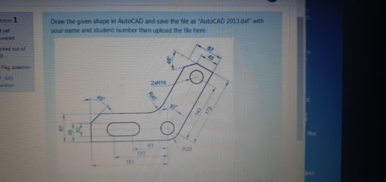 Solved Draw the given shape in AutoCAD and save the file as | Chegg.com