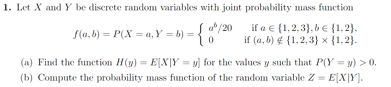 Solved 1 Let X And Y Be Discrete Random Variables With J Chegg Com