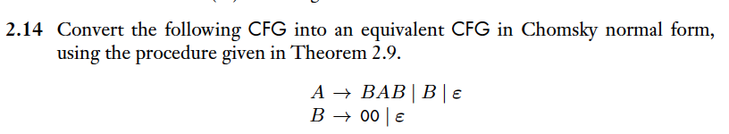 Solved .14 Convert the following CFG into an equivalent CFG | Chegg.com
