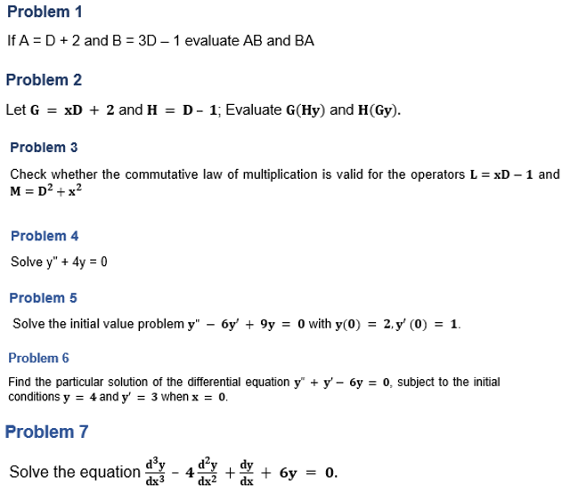 Solved If A=D+2 And B=3D−1 Evaluate AB And BA Problem 2 Let | Chegg.com