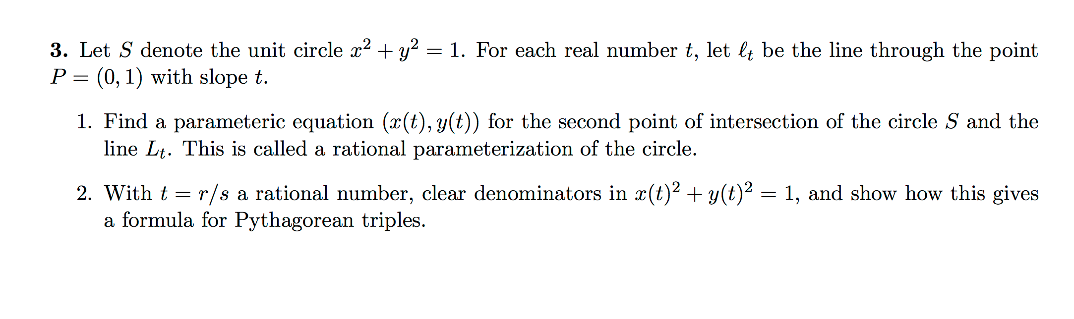 3 Let S Denote The Unit Circle X2y2 1 For Each Real Chegg Com
