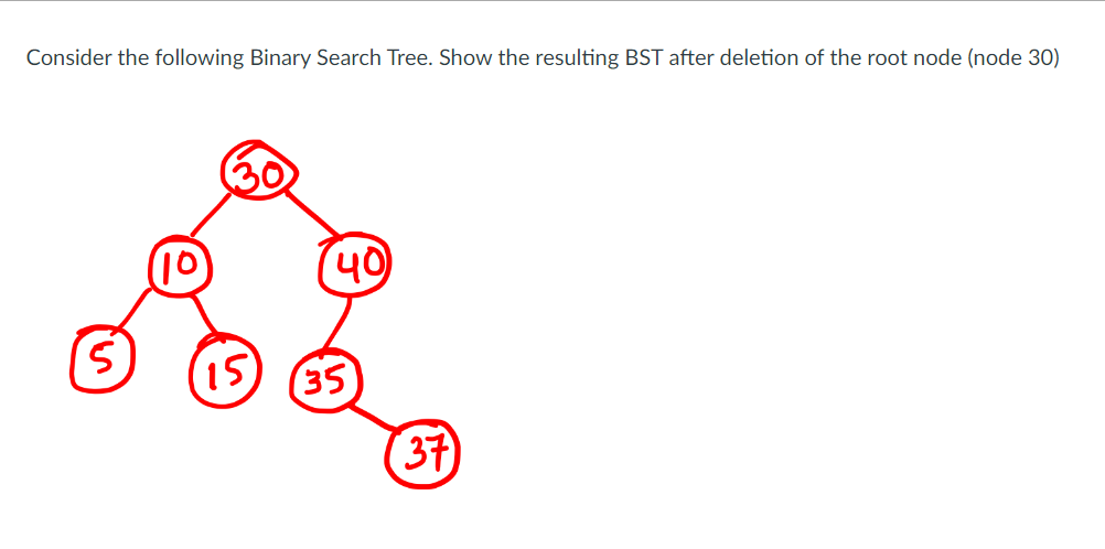 Solved Consider The Following Binary Search Tree Show The 2637