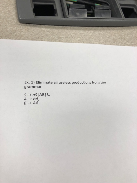 Solved Ex. 1) Eliminate All Useless Productions From The | Chegg.com