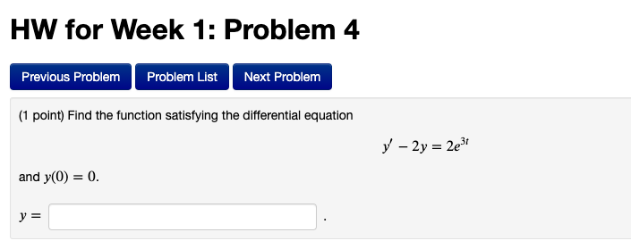 Solved HW for Week 1: Problem 3 Previous Problem Problem | Chegg.com