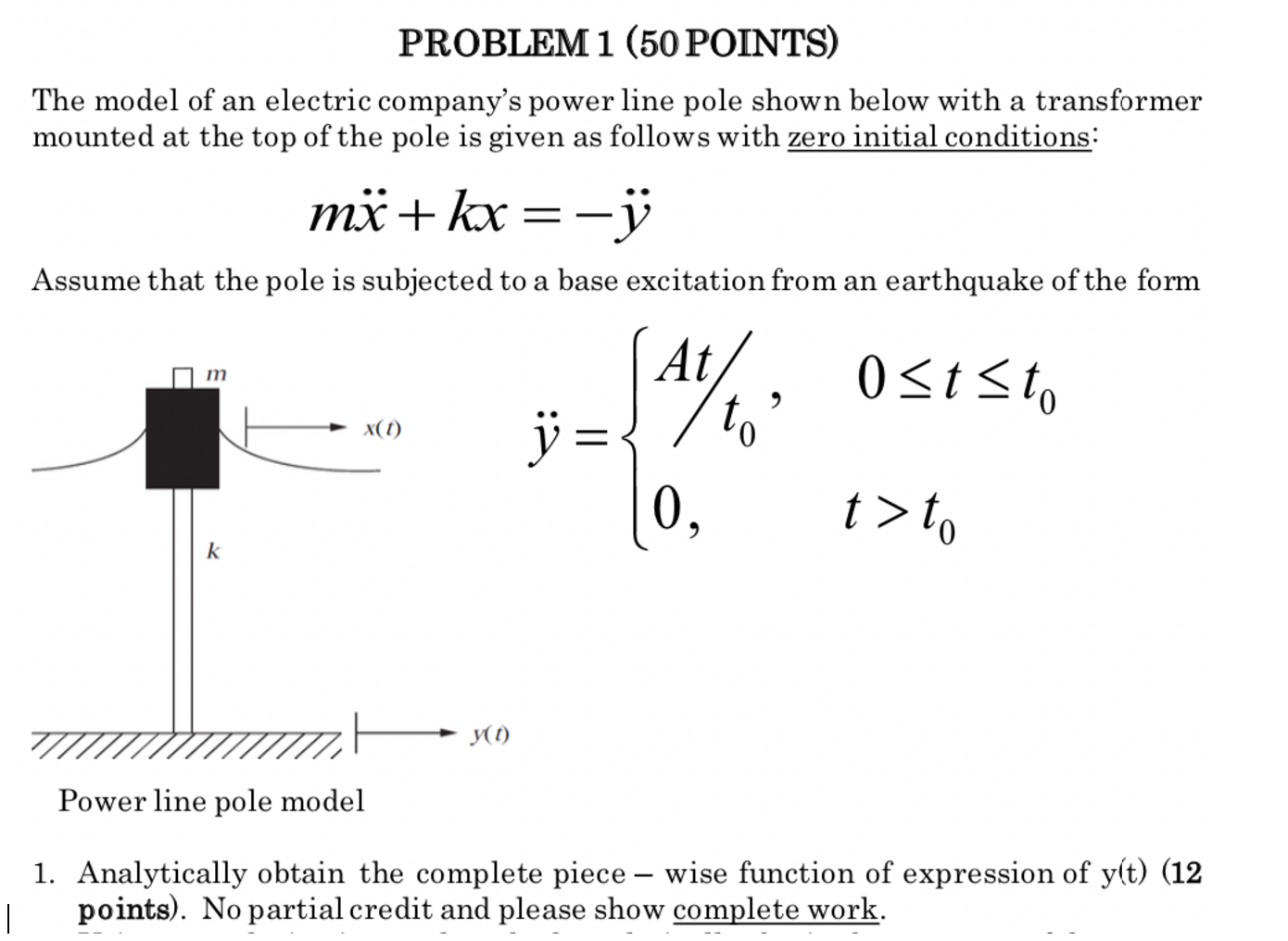 Solved PROBLEM 1 (50 POINTS) The model of an electric | Chegg.com