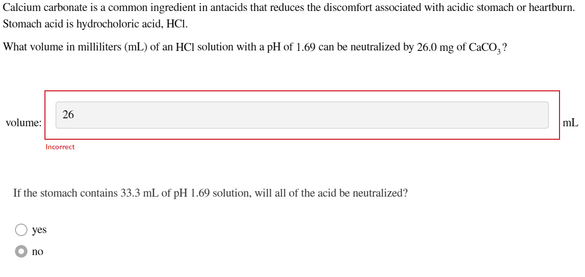 Solved Calcium carbonate is a common ingredient in antacids