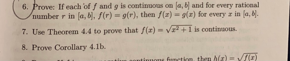 Solved 6. Prove: If Each Of F And G Is Continuous On (a, B) | Chegg.com