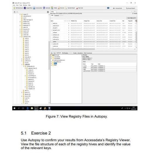 Solved 4.1 Exercise 1 Use FTK Registry viewer to answer the