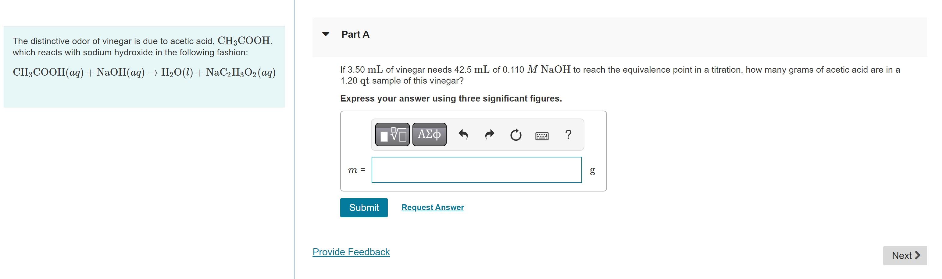 Solved The Distinctive Odor Of Vinegar Is Due To Acetic Chegg Com   Phpb7gMrk